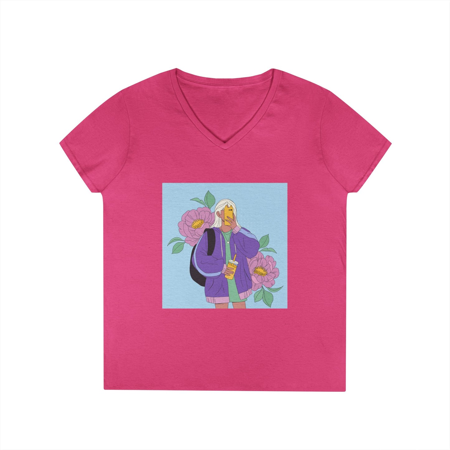 Women Stylish V-Neck T-Shirt