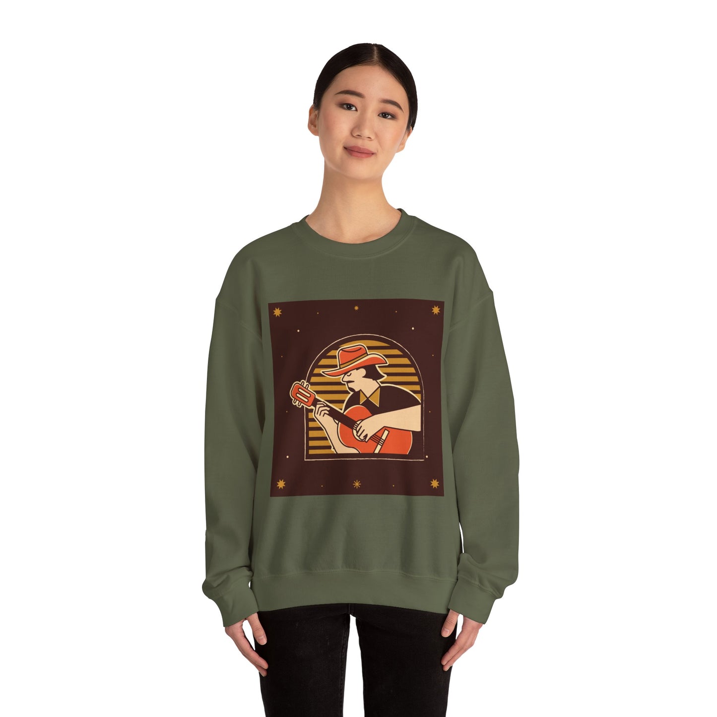 Retro Musician Graphic Unisex Crewneck Sweatshirt