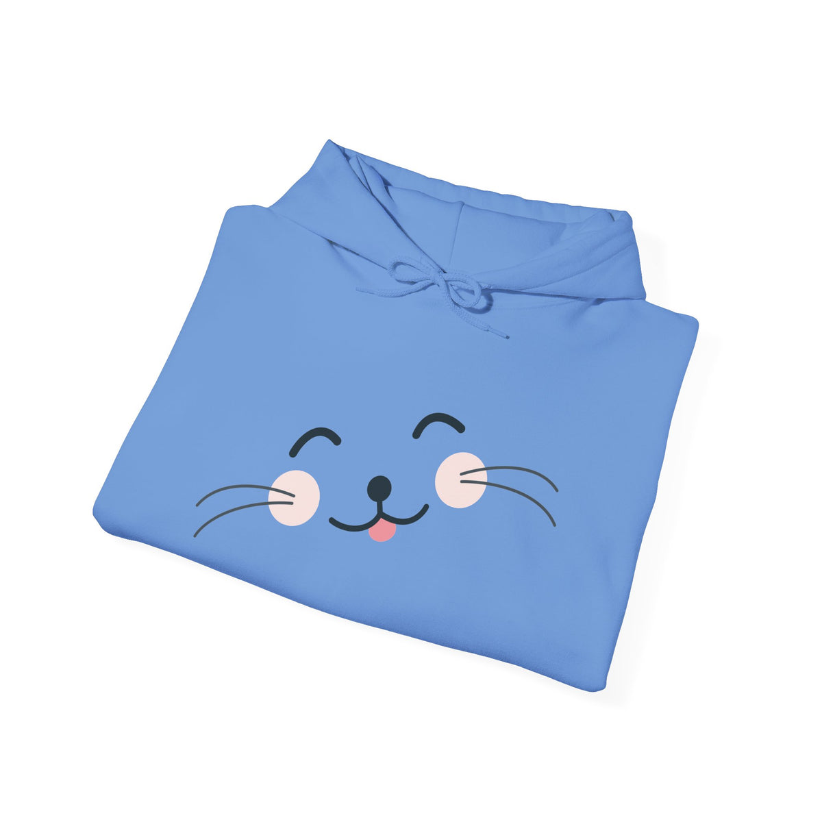 Pink Cozy Unisex Hoodie with Adorable Face Print
