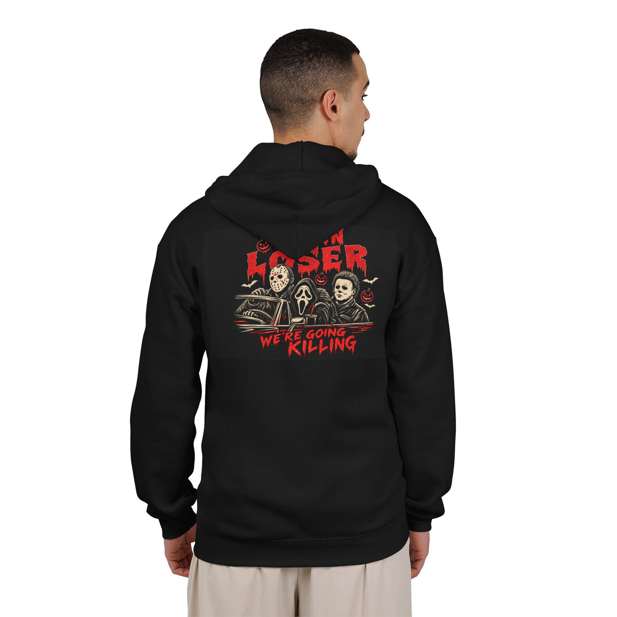Horror Movie Fan Full-Zip Hoodie – “Here We’re Going, We’re Killing”