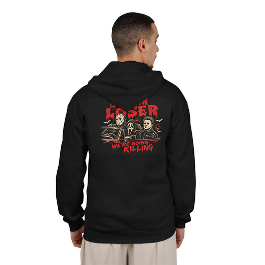 Horror Movie Fan Full-Zip Hoodie – “Here We’re Going, We’re Killing”