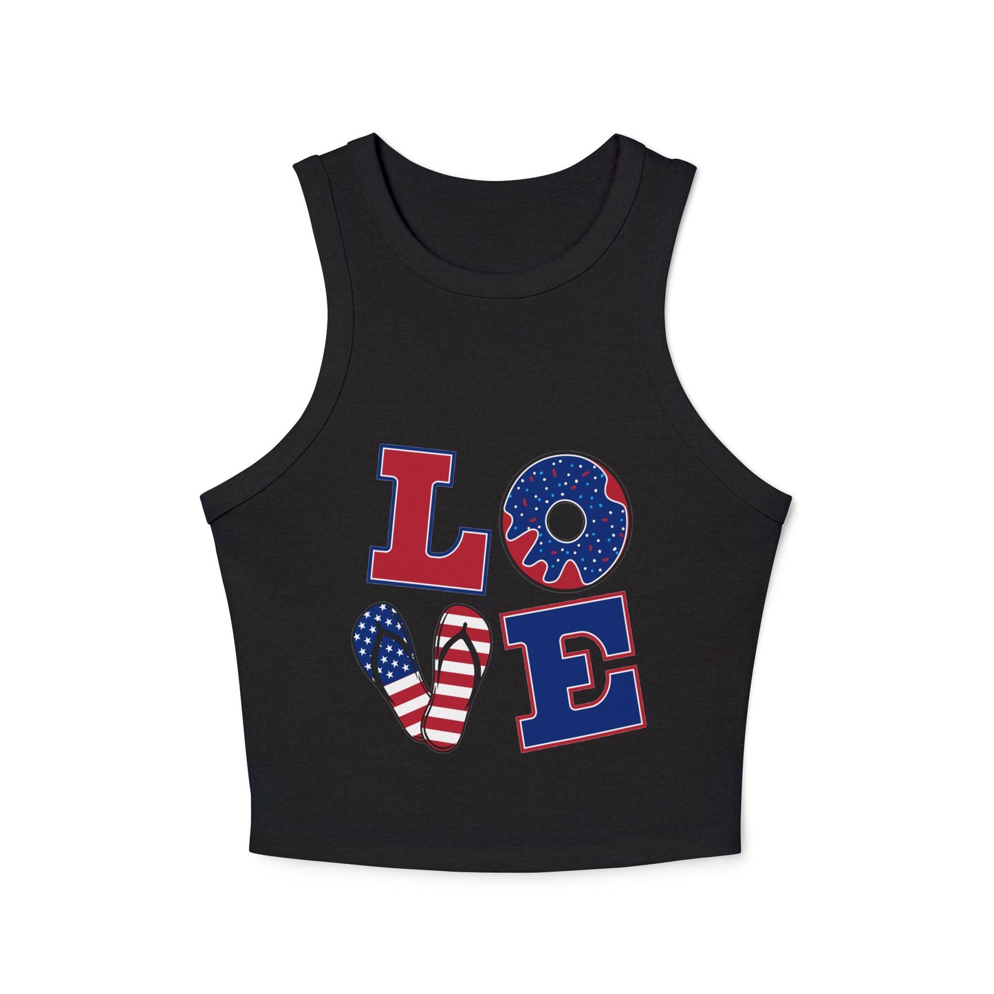 Women’s Racer Tank Top – Casual Summer Crop Top