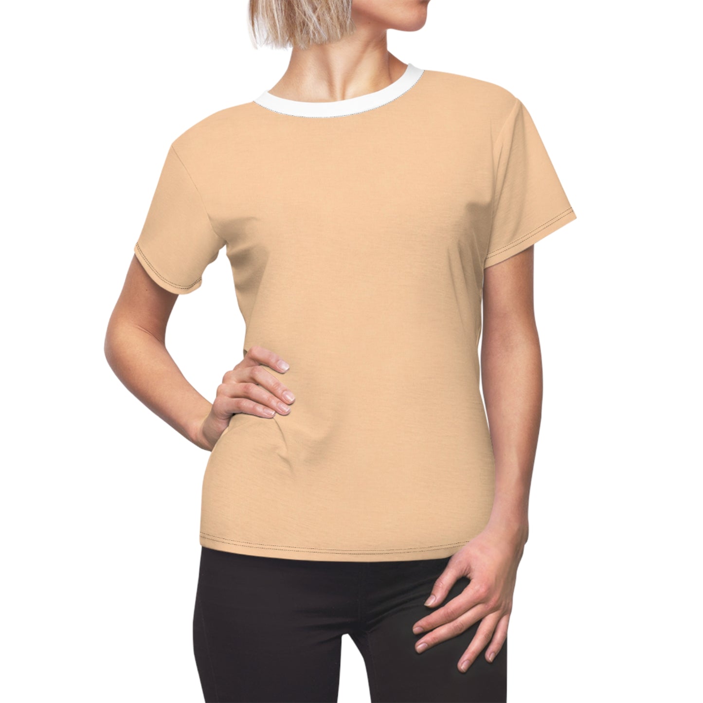 Beige Cut & Sew t-shirt for women
