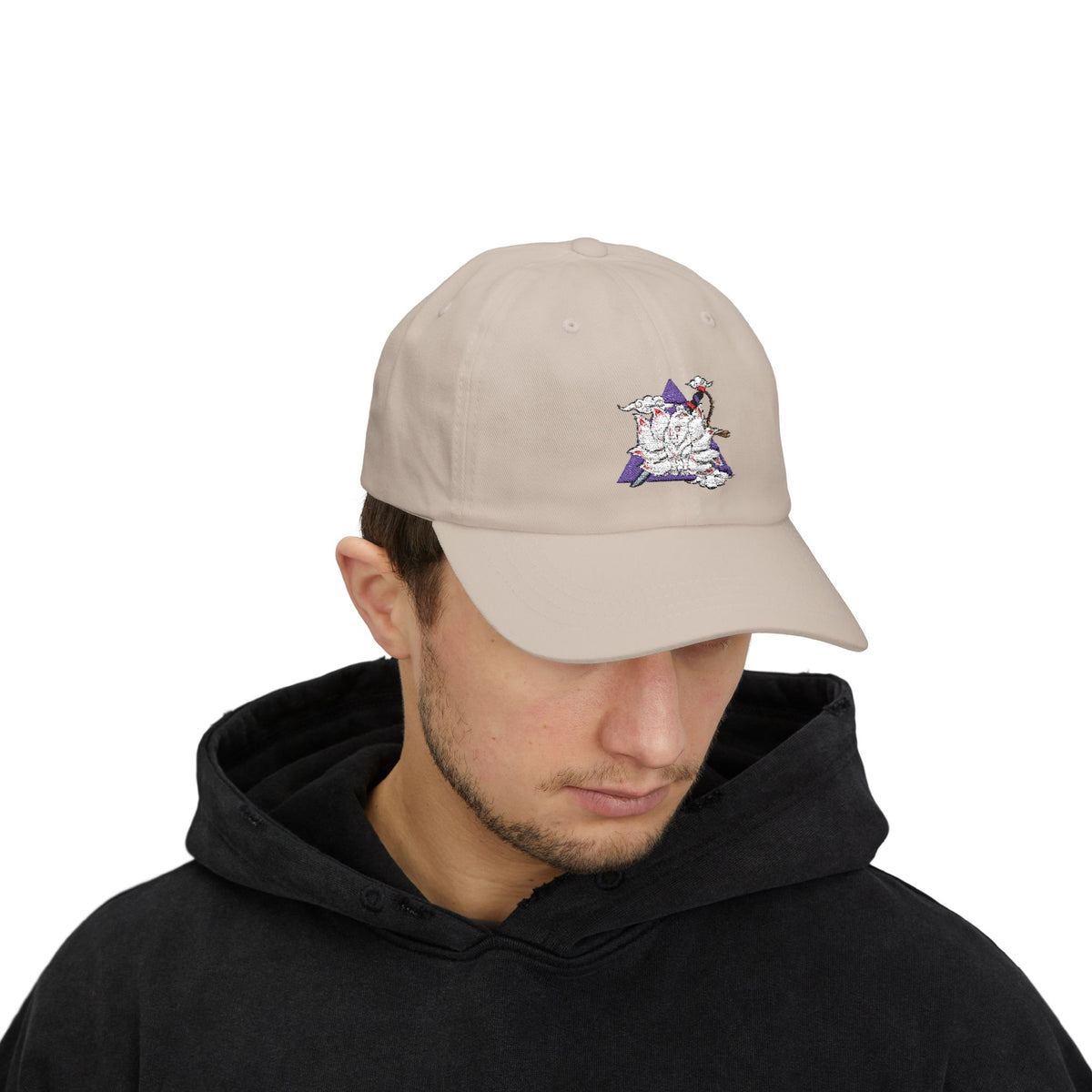 Unisex Casual Beige Cap with Artistic Star Design