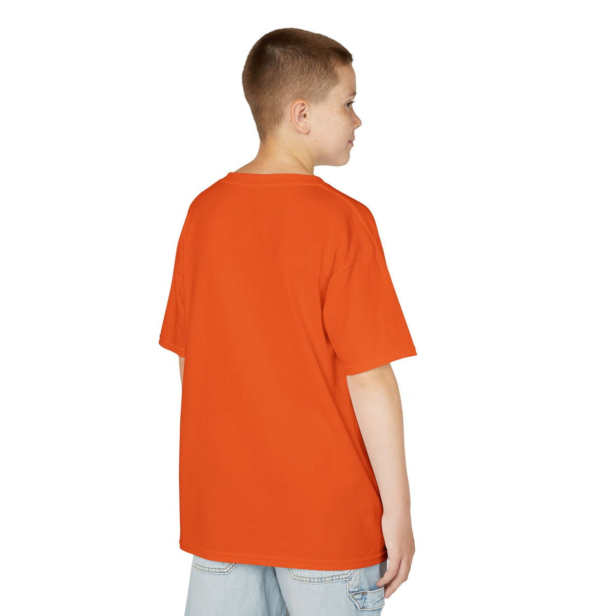 Kids Heavy Cotton Teal T-Shirt with a Graphic Design