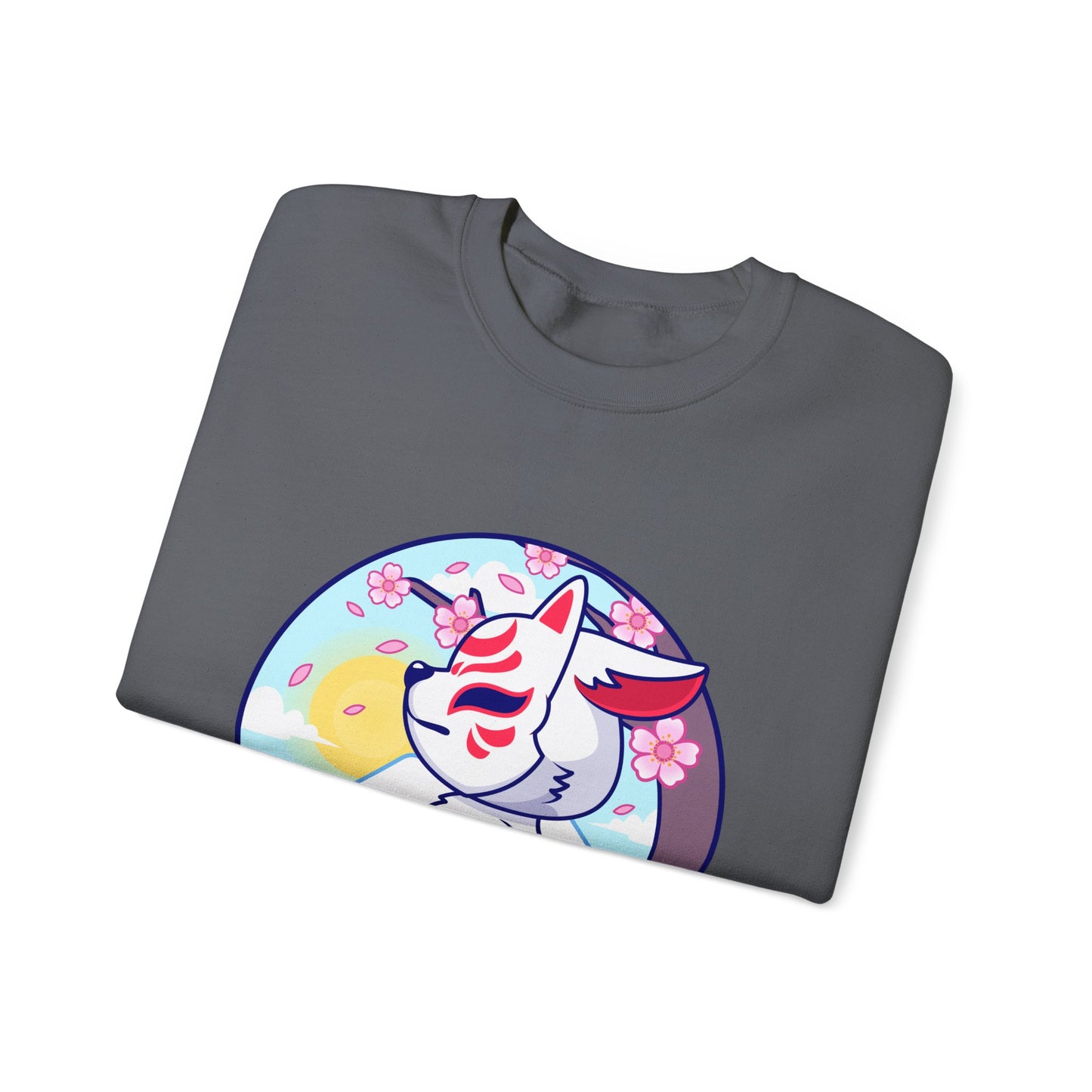 Kitsune Fox Mask Graphic Unisex Crewneck Sweatshirt